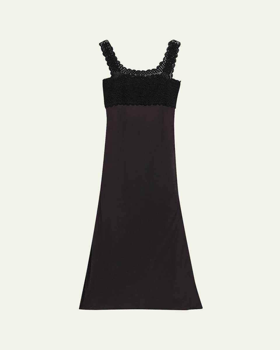 Lace Crochet Empire Midi Dress